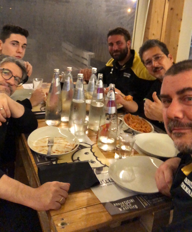 cena giocatori del subbuteo club stradivari a san benedetto del tronto ai campionati di serie c